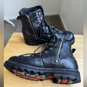 Harley-Davidson Black Leather Motorcycle Women Boots Size 8.5